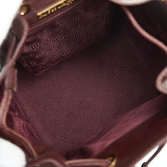 CARTIER Mastline One Shoulder Bag Bordeaux Red Leather Women's - Picture 8 of 10